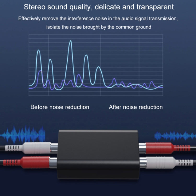 RCA Audio Ground Loop Isolator Anti-Interference Noise Reducer Eliminate Current Sound Bluetooth Receiver(Ellipse) - Live Sound Effects Processors by buy2fix | Online Shopping UK | buy2fix