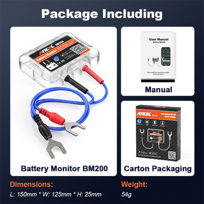 ANCEL BM200 12V Bluetooth 4.2 Car Battery Analysis and Detection Tool Battery Tester - Electronic Test by ANCEL | Online Shopping UK | buy2fix