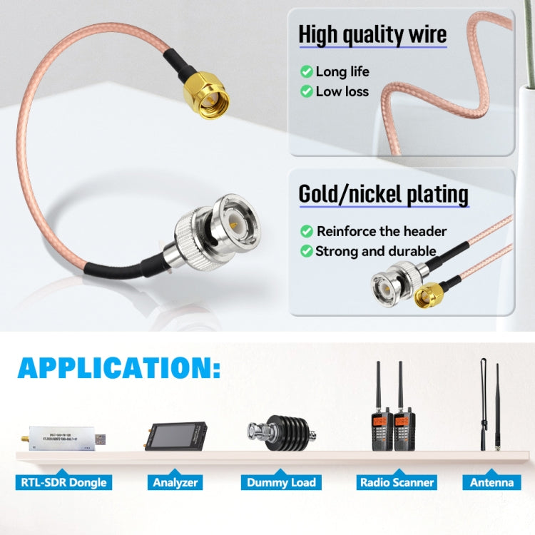 100cm SMA Male To BNC Male RG316 Coaxial RF Adapter Cable - Connectors by buy2fix | Online Shopping UK | buy2fix