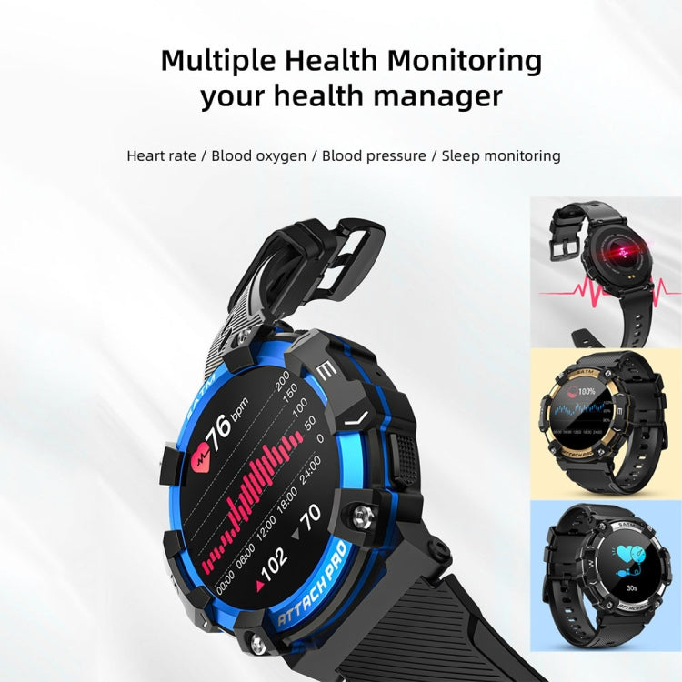 LOKMAT ATTACK 2 PRO 1.39-Inch 5ATM Waterproof Health Monitoring Bluetooth Smart Watch(Gray) - Smart Watches by LOKMAT | Online Shopping UK | buy2fix