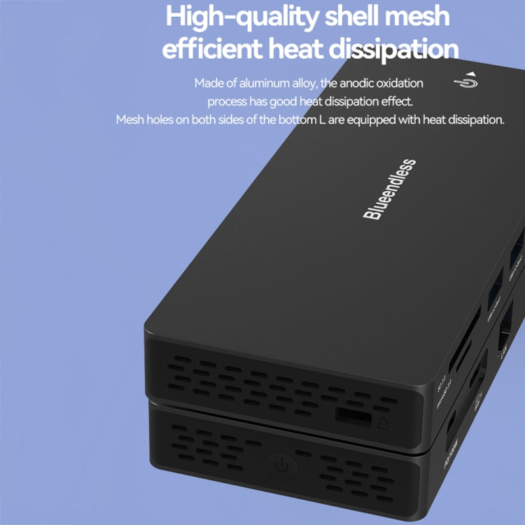 Blueendless 12-In-1 HD Multifunctional Docking Station 10Gbps Splitter With Switch(Dual 8K HDMI+DP) - USB HUB by Blueendless | Online Shopping UK | buy2fix