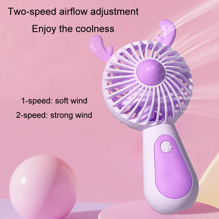 Cute Cartoon Handheld Small Fan Mini Portable USB Charging Fan, Size: Deer(Blue) - Electric Fans by buy2fix | Online Shopping UK | buy2fix