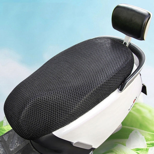 77x55cm Electrical Motorcycle Seat Cover Summer Breathable 3D Mesh Motorcycle Anti-Scald Cushion(Black) - Seat Covers by buy2fix | Online Shopping UK | buy2fix