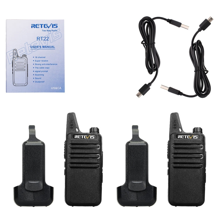 RETEVIS RT22 Hotel Mini Charging Two-Way Wireless Intercom Walkie Talkie(US Frequency with Plug) - Handheld Walkie Talkie by RETEVIS | Online Shopping UK | buy2fix