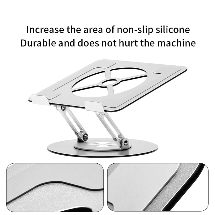 Aluminum Alloy Laptop Stand Notebook Riser with 360 Degree Rotating Base,(Silver) - Laptop Stand by buy2fix | Online Shopping UK | buy2fix