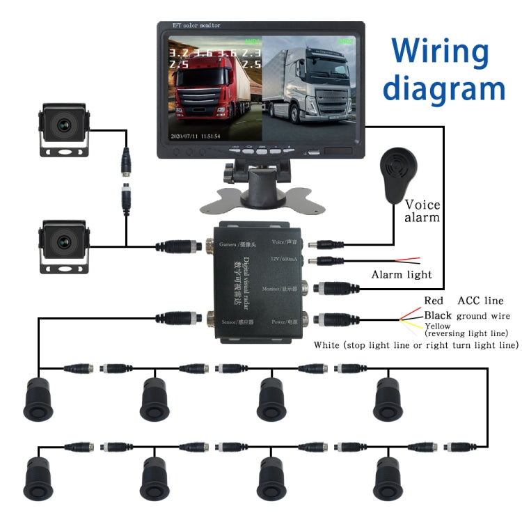 7 Inch Two-Way Display With Reverse Detection Digital Radar(PZ904) - Radar Detectors by buy2fix | Online Shopping UK | buy2fix