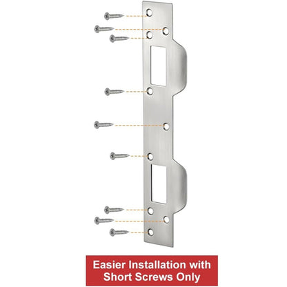 Heavy Duty Metal Latch Plate for Exterior Interior Door Double Hole Reinforcement Striker Plates(White) - Door Locks & Cabinet Locks by buy2fix | Online Shopping UK | buy2fix