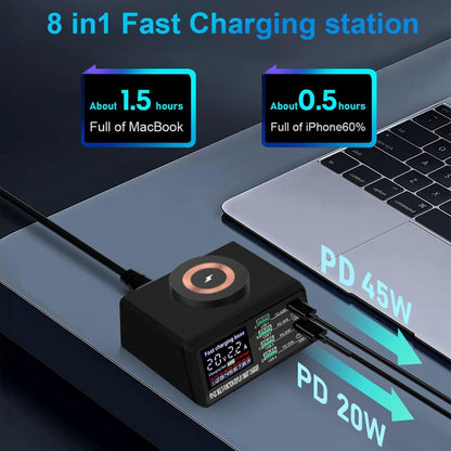 X9M 9-in-1 110W USB+PD Smart Multi-ports QI Magnetic Wireless Charger, Spec: White US Plug - Multifunction Charger by buy2fix | Online Shopping UK | buy2fix