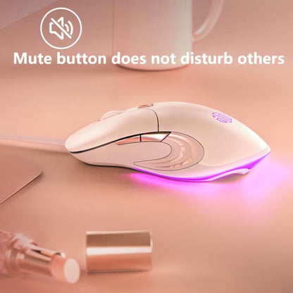 Inphic B8 Mute Light Emitting Wired Mice Home Office Gaming Computer Mouse(Milk Tea Color) - Wired Mice by Inphic | Online Shopping UK | buy2fix