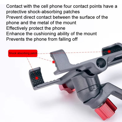 PROMEND Aluminum Alloy Cell Phone Holder Adjustable Angle Rotating Motorcycle Navigation Support, Style: SJJ-299E Rearview Mirror Silver - Holder by PROMEND | Online Shopping UK | buy2fix