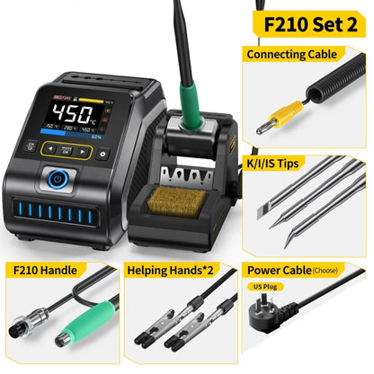 FNIRSI 200W Intelligent Constant Temperature Electric Soldering Iron Station, Set: US Plug F210 Upgrade 3 Heads - Electric Soldering Iron by FNIRSI | Online Shopping UK | buy2fix