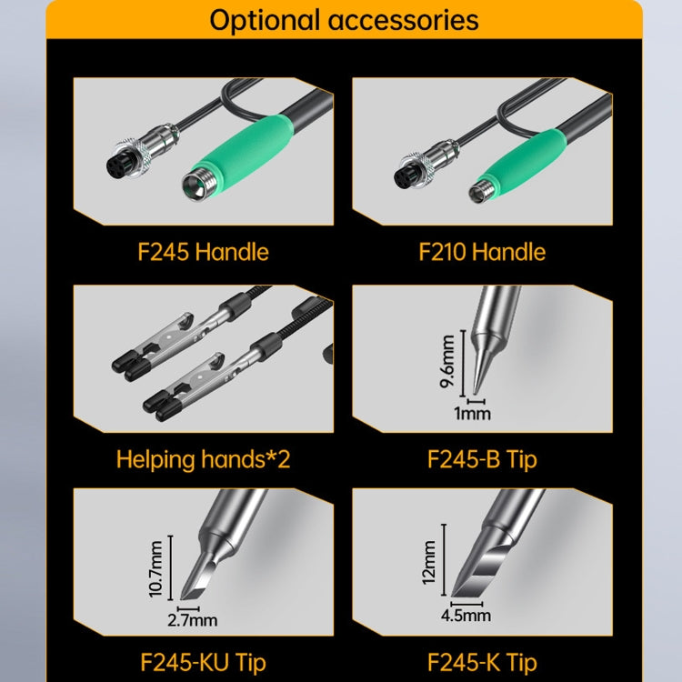 FNIRSI 200W Intelligent Constant Temperature Electric Soldering Iron Station, Set: EU Plug F210 Upgrade 3 Heads - Electric Soldering Iron by FNIRSI | Online Shopping UK | buy2fix