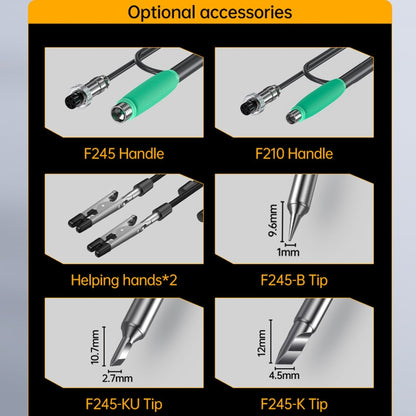 FNIRSI 200W Intelligent Constant Temperature Electric Soldering Iron Station, Set: US Plug F245 Upgrade 6 Heads - Electric Soldering Iron by FNIRSI | Online Shopping UK | buy2fix