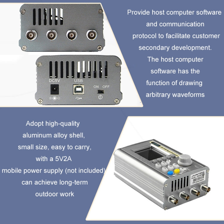 JUNTEK Programmable Dual-Channel DDS Function Arbitrary Waveform Signal Generator, Frequency: 40MHz(UK Plug) - Other Tester Tool by buy2fix | Online Shopping UK | buy2fix