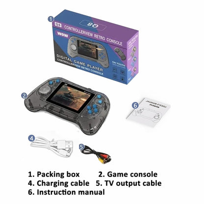 Q8 Handheld Game Console 3.0 Inch Screen Support TV Connection Built In 800 Games Singles Transparent Blue - Pocket Console by buy2fix | Online Shopping UK | buy2fix