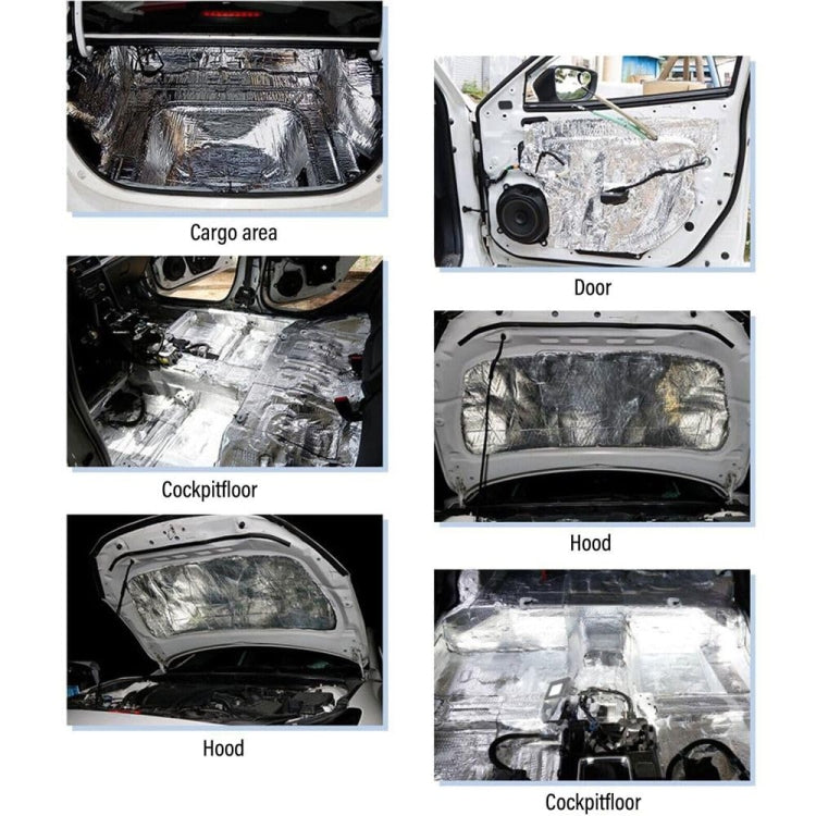 250x180x10mm Car Thick Aluminum Foil Hood Heat And Sound Insulation Pad - Sound & Heat Insulation Cotton by buy2fix | Online Shopping UK | buy2fix