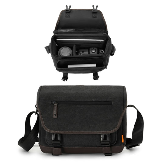 Cwatcun D142 Vintage Camera Bag Shoulder Messenger Bag Camera Digital Storage Bag, Color: Small Black - Strap Satchel by Cwatcun | Online Shopping UK | buy2fix