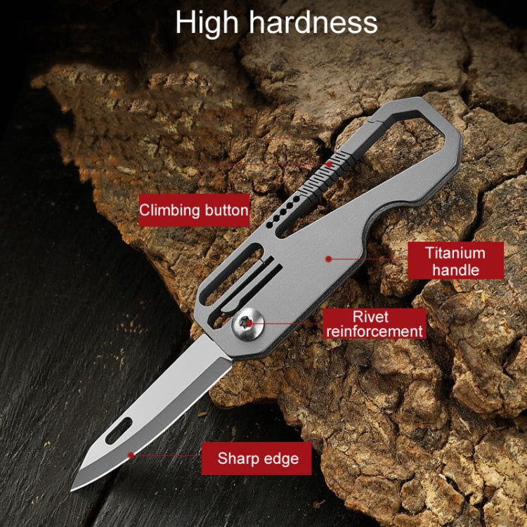 Multifunctional Titanium Keychain Outdoor Portable Defense Mini Folding Knife, Style: With 1 Titanium Ring - Key Rings by buy2fix | Online Shopping UK | buy2fix