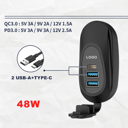 12-24V Bus Handlebar Installed USB Fast Charging Charger, Specifications: 2U+C QC+QC+PD - DIY Modified Charger by buy2fix | Online Shopping UK | buy2fix