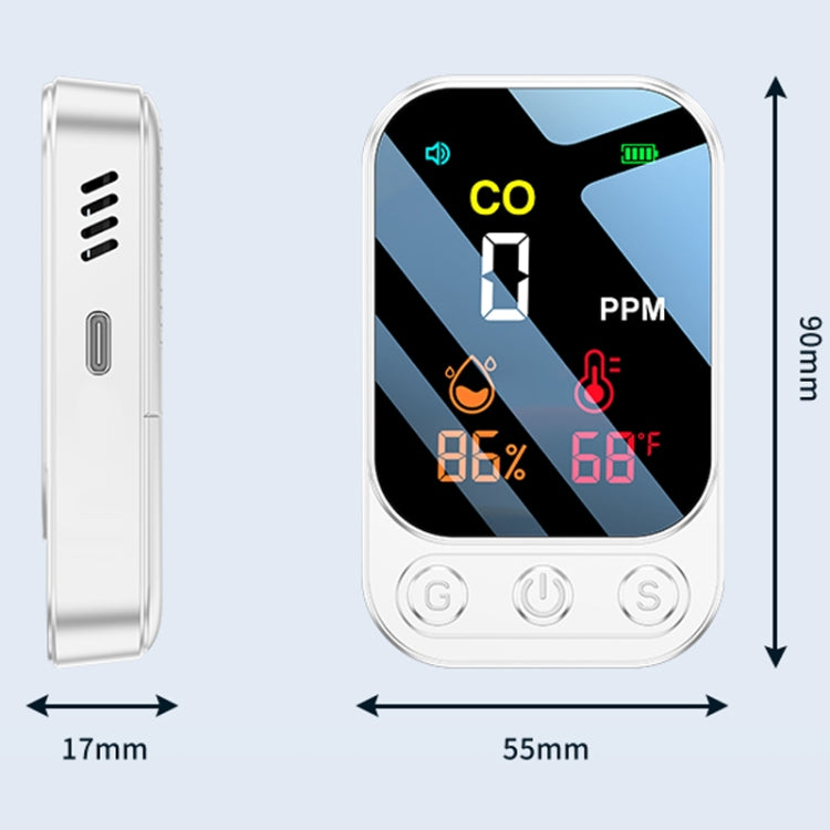 3 In 1 Multifunctional Portable Carbon Monoxide Detector(White) - Air & Water Quality Tester by buy2fix | Online Shopping UK | buy2fix