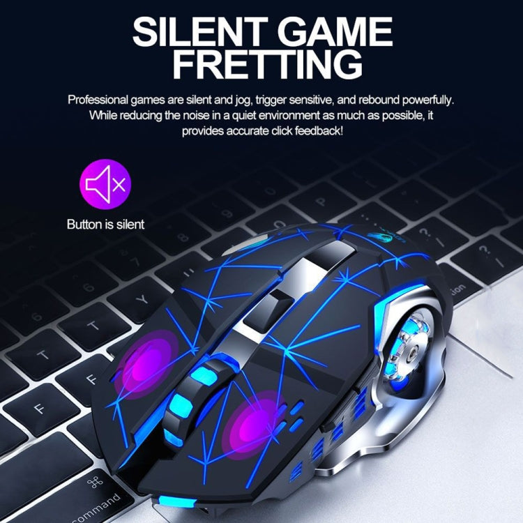 T-WOLF Q13 2.4GHz 6-keys RGB Colorful Light Gaming Wireless Mouse, Color: Dual Mode White - Wireless Mice by T-WOLF | Online Shopping UK | buy2fix