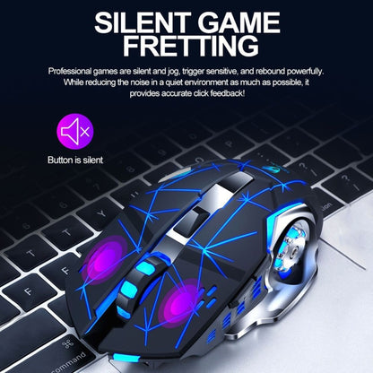 T-WOLF Q13 2.4GHz 6-keys RGB Colorful Light Gaming Wireless Mouse, Color: Dual Mode Gray - Wireless Mice by T-WOLF | Online Shopping UK | buy2fix