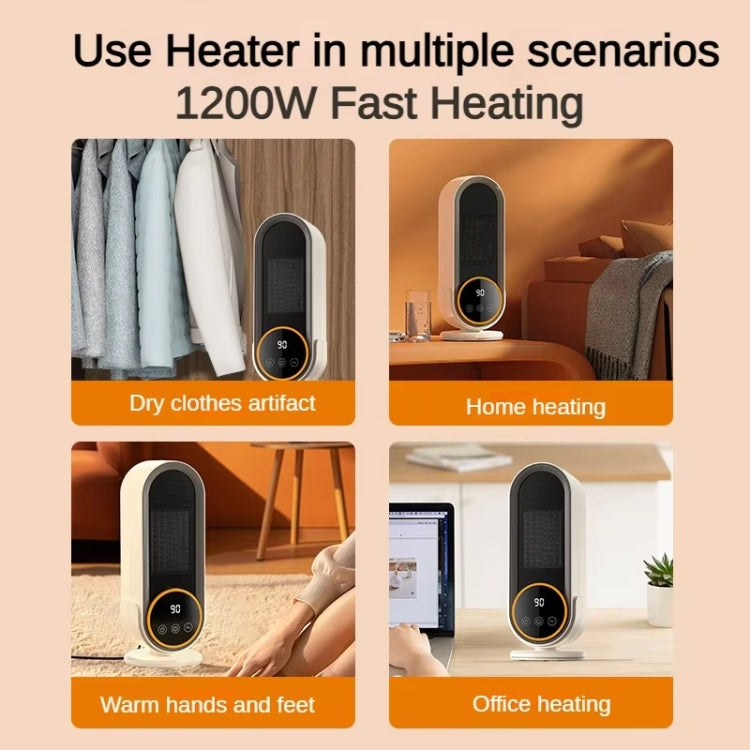 E68S 1200W PTC Ceramic Heating Desktop Smart Electric Heater, Plug: UK Plug(Remote Control Model) - Electric Heaters by buy2fix | Online Shopping UK | buy2fix