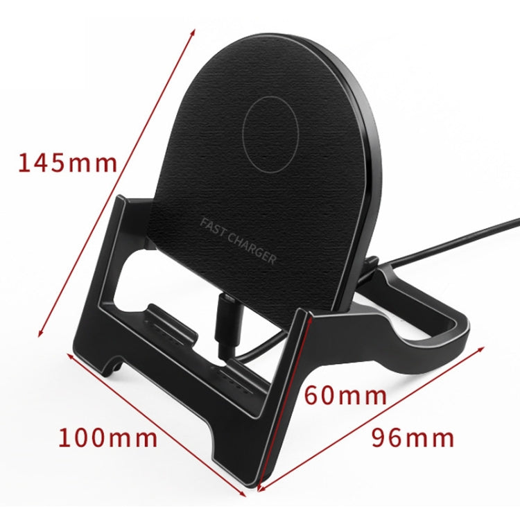 15W Desktop Vertical Cell Phone Wireless Charging Stand(Black) - Wireless Charger Holders by buy2fix | Online Shopping UK | buy2fix