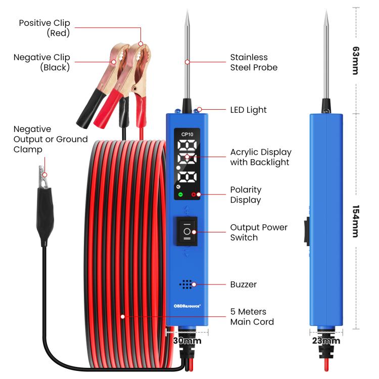 OBDResource 0-80V Multi-Function Portable Automobile Circuit Tester(CP10) - Electronic Test by OBDResource | Online Shopping UK | buy2fix