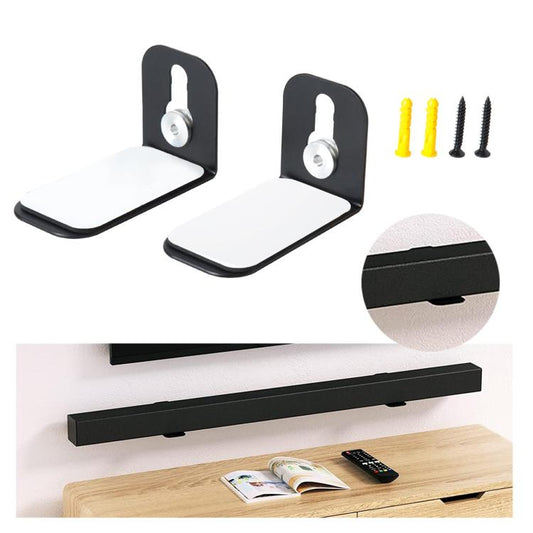 Universal Wall Mount Sound Bar Bracket For Speakers Within 5.1 Inch In Width(Black) - Speaker Bracket by buy2fix | Online Shopping UK | buy2fix