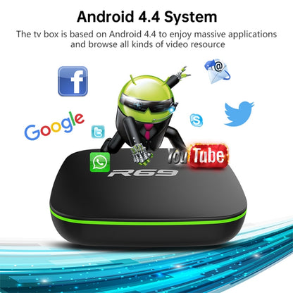 R69 1080P HD Smart TV BOX Android 4.4 Media Player wtih Remote Control, Quad Core Allwinner H3, RAM: 2GB, ROM: 16GB, 2.4G WiFi, LAN, US Plug - Allwinner H3 by buy2fix | Online Shopping UK | buy2fix