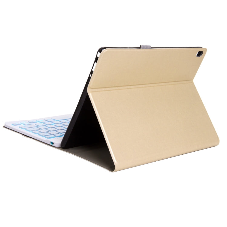 DY-E10 2 in 1 Removable Bluetooth Keyboard + Protective Leather Tablet Case with Backlight & Holder for Lenovo Tab E10(Gold) - Lenovo Keyboard by buy2fix | Online Shopping UK | buy2fix