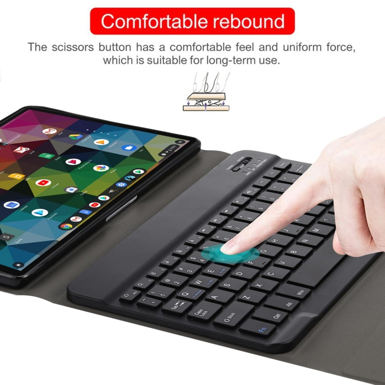 AM11 2 in 1 Removable Bluetooth Keyboard + Protective Leather Tablet Case with Holder for Lenovo M10 FHD REL TB-X605FC/LC(Black) - Lenovo Keyboard by buy2fix | Online Shopping UK | buy2fix