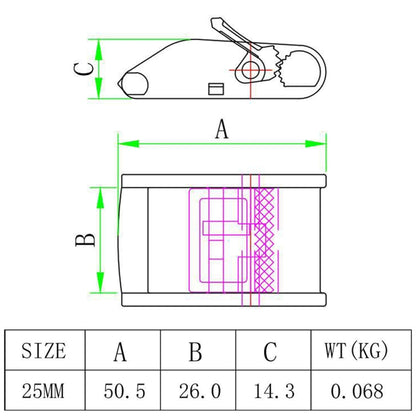 304 Stainless Steel 25mm Belt Buckle Clip Retractor Lock Buckle - Marine Accessories & Parts by buy2fix | Online Shopping UK | buy2fix