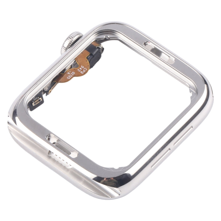 For Apple Watch Series 4 44mm LTE Stainless Steel Middle Frame Bezel Plate with Crown Spin Axis Flex Cable (Silver) - Middle Frame by buy2fix | Online Shopping UK | buy2fix