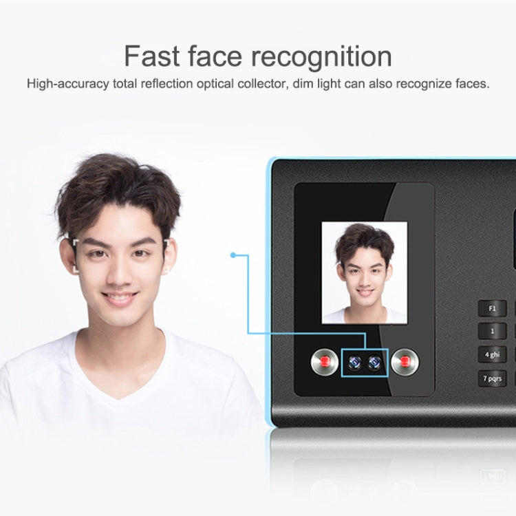 FA01 Face Recognition Fingerprint Time Attendance Machine - Security by buy2fix | Online Shopping UK | buy2fix