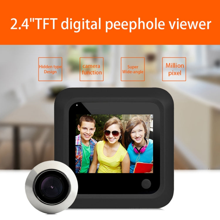 X5 2.4 inch Screen 2.0MP Security Camera No Disturb Peephole Viewer, Support TF Card(Black) - Security by buy2fix | Online Shopping UK | buy2fix