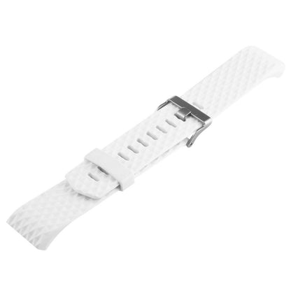 For Fitbit Charger 2 Bracelet Watch Diamond Texture TPU Watch Band, Full Length: 23cm(White) - Watch Bands by buy2fix | Online Shopping UK | buy2fix