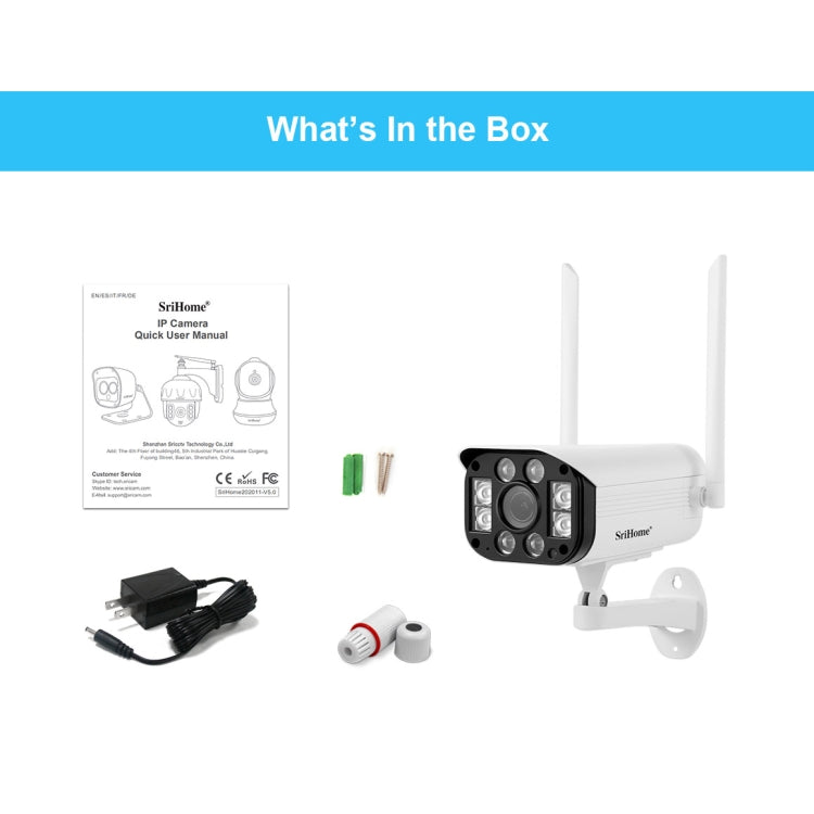 SriHome SH031 3.0 Million Pixels 1296P HD IP Camera, Support Two Way Talk / Motion Detection / Night Vision / TF Card, US Plug - Security by SriHome | Online Shopping UK | buy2fix