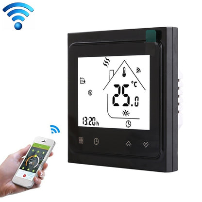 BHT-002GBLW 16A Load Electronic Heating Type LCD Digital Heating Room Thermostat with Sensor & Time Display, WiFi Control(Black) - Indoor Thermometer by buy2fix | Online Shopping UK | buy2fix