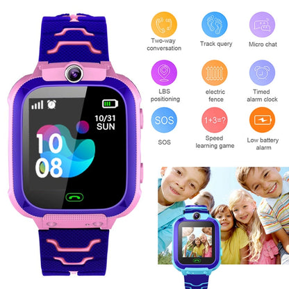 Q12 1.44 inch Color Screen Smartwatch for Children, Not Waterproof, Support LBS Positioning / Two-way Dialing / SOS / Voice Monitoring / Setracker APP (Blue) - Smart Wear by buy2fix | Online Shopping UK | buy2fix