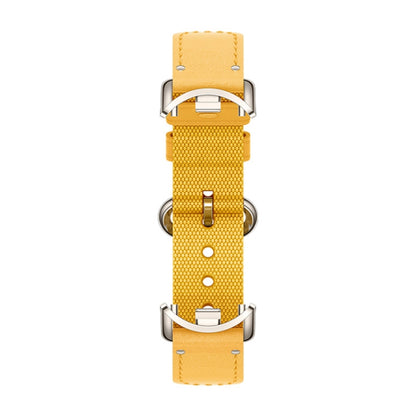 Original For Xiaomi Mi Band 8 Nylon Braided + Leather Watch Band(Yellow) - Watch Bands by Xiaomi | Online Shopping UK | buy2fix