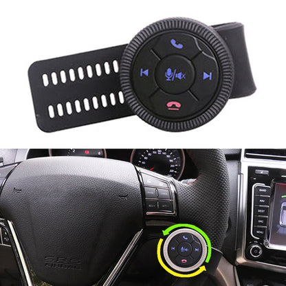 Universal Strap Shape Steering Wheel Remote Control Car Multimedia Wireless Button Remote Control (Black) - In Car by buy2fix | Online Shopping UK | buy2fix