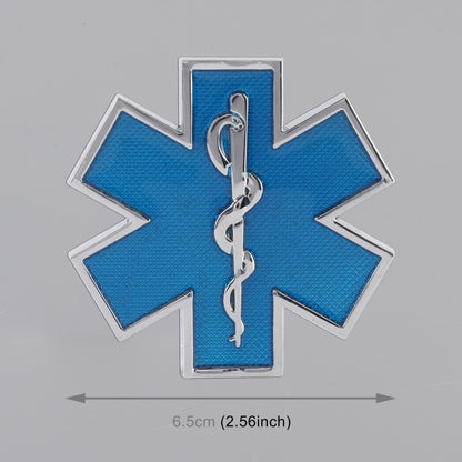 Car Star of Life Personalized Aluminum Alloy Decorative Stickers, Size: 6.5x0.5cm (Blue) - 3D Metal Sticker by buy2fix | Online Shopping UK | buy2fix