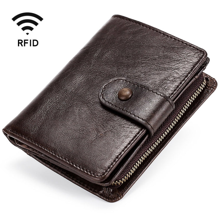 TP-201 Crazy Horse Leather Multi-functional Lather RFID Clasp Retro Wallet - Antimagnetic RFID Package by buy2fix | Online Shopping UK | buy2fix