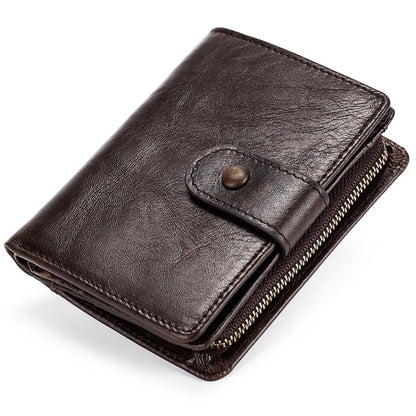 TP-201 Crazy Horse Leather Multi-functional Lather RFID Clasp Retro Wallet - Antimagnetic RFID Package by buy2fix | Online Shopping UK | buy2fix