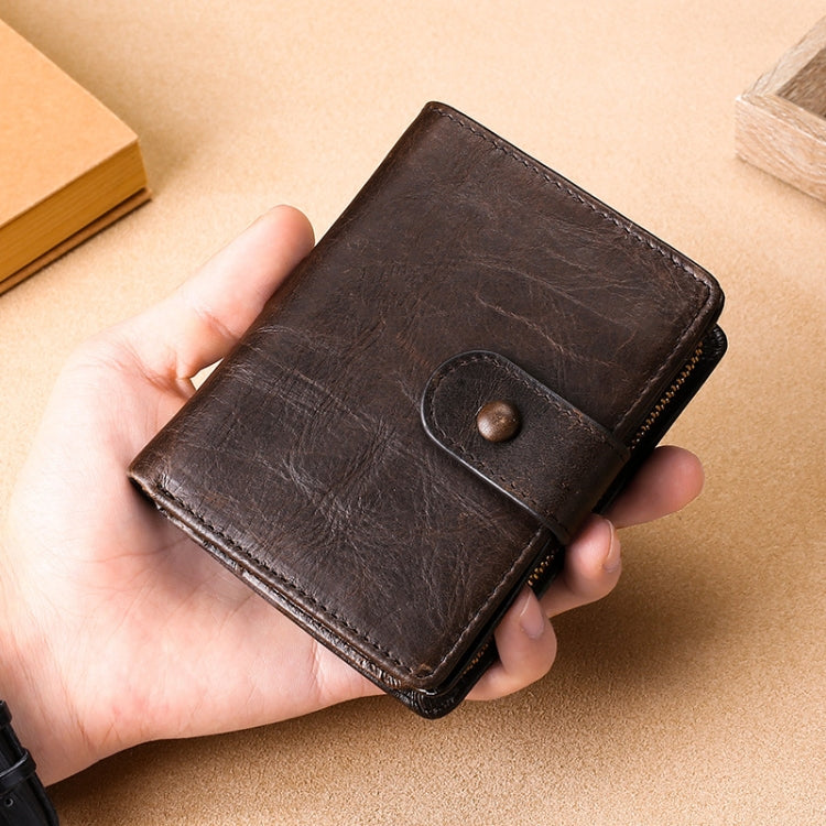 TP-201 Crazy Horse Leather Multi-functional Lather RFID Clasp Retro Wallet - Antimagnetic RFID Package by buy2fix | Online Shopping UK | buy2fix