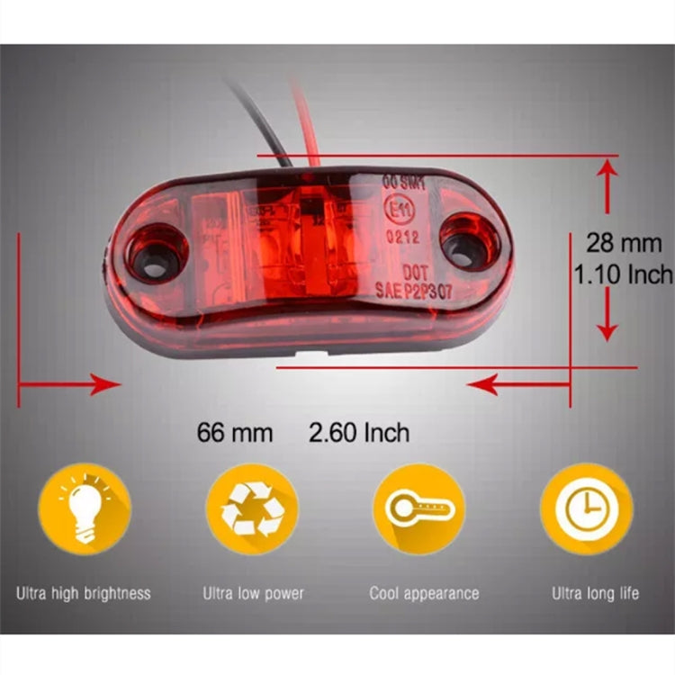 10 PCS 10-30V Car Truck Trailer Piranha LED Side Marker Blinker Lights Bulb, Red Light - Clearance Lights by buy2fix | Online Shopping UK | buy2fix