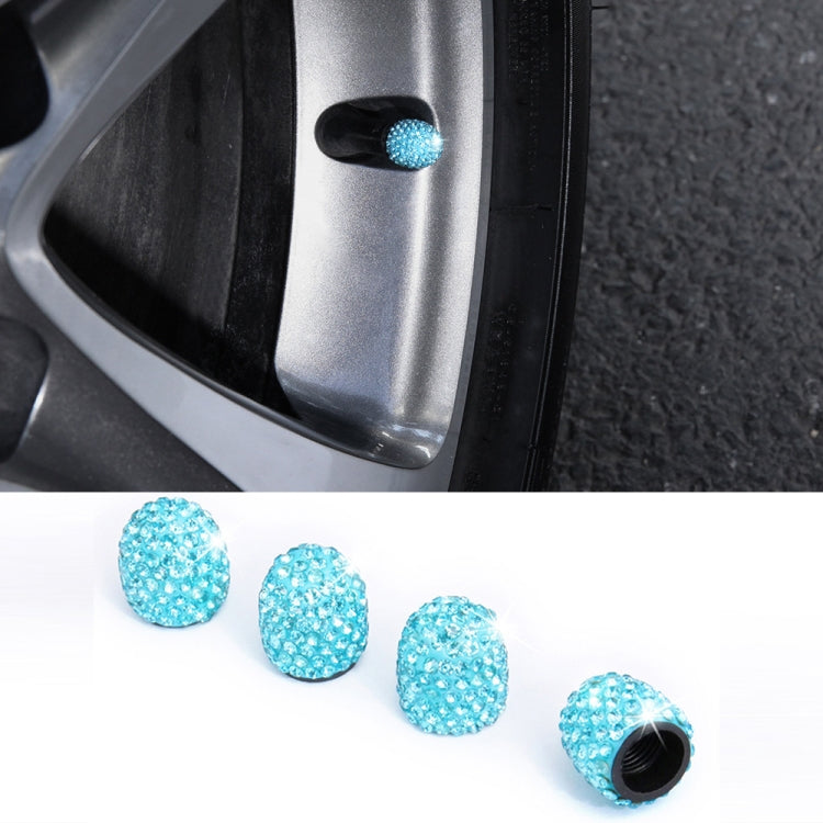 Car Crystal Tire Valve Cap Gas Cap Mouthpiece Cover (Lake Blue) - In Car by buy2fix | Online Shopping UK | buy2fix