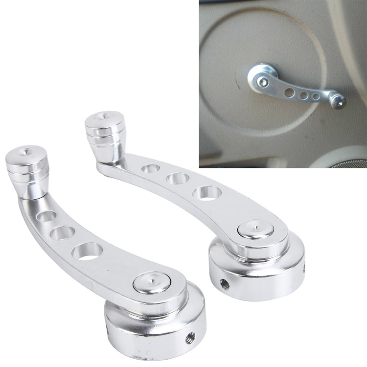 1 Pair Universal Car Wagon Door Window Crank Handle Winder  Manual Door Crank Handle Window Winders(Silver) - Ornaments by buy2fix | Online Shopping UK | buy2fix